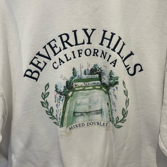 Abercrombie &‎ Fitch White Beverly Hills Preppy Country Club Crewneck Sweatshirt - Picture 2 of 4